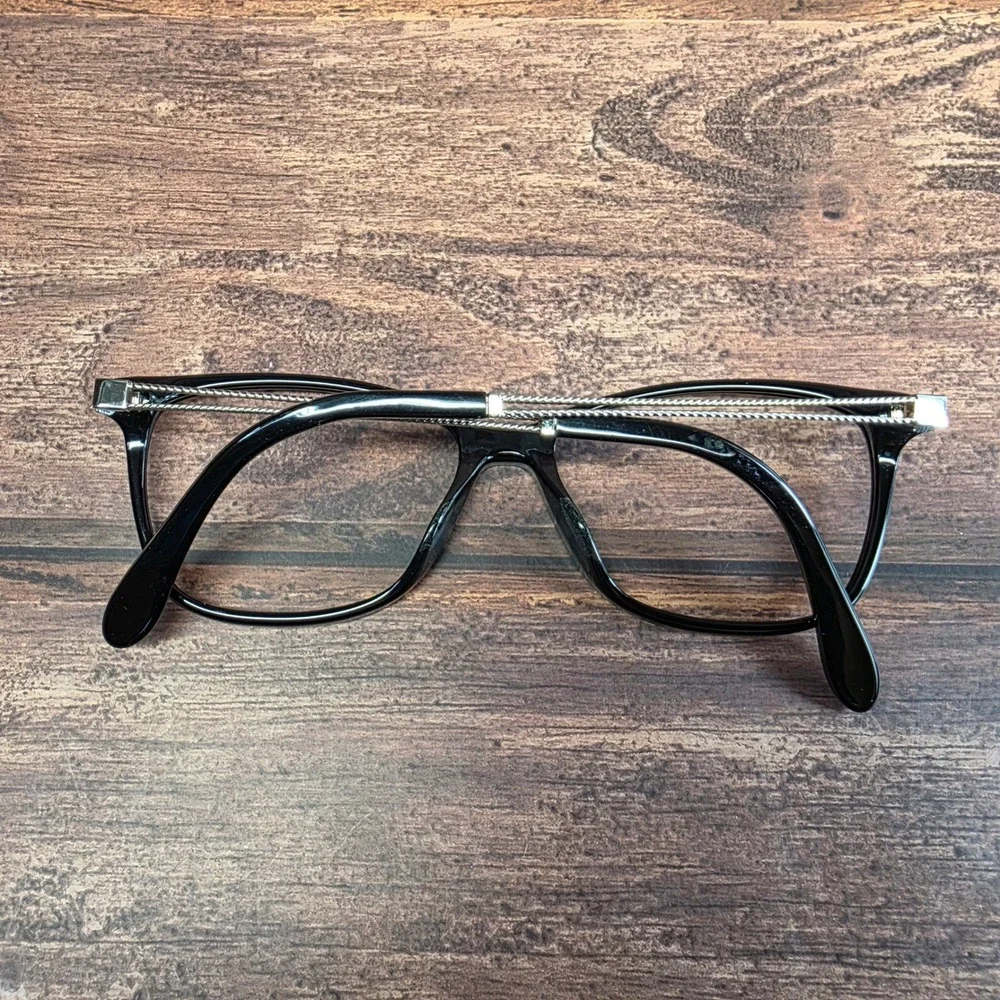 Valerie Spencer 9344 Eyeglasses Black Silver Cat Eye 51-15-140 Frames